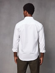 White Regular Fit Textured Single Cuff Shirt With Cutaway Collar - Image 2 of 8