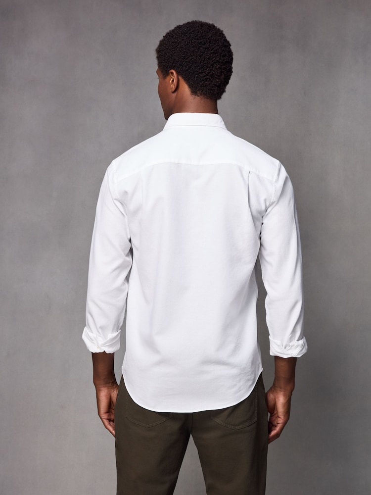 White Regular Fit Textured Single Cuff Shirt With Cutaway Collar - Image 2 of 8