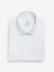 White Regular Fit Textured Single Cuff Shirt With Cutaway Collar - Image 6 of 8