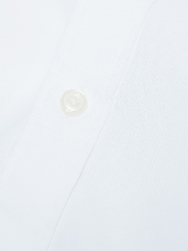 White Regular Fit Textured Single Cuff Shirt With Cutaway Collar - Image 8 of 8