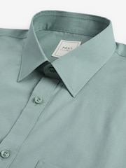 Seafoam Green Long Sleeve Single Cuff Paper Touch 100% Cotton Poplin Fabric Formal Shirt - Image 6 of 7