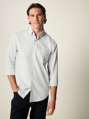 Light Grey Waffle Texture Single Cuff Shirt - Image 1 of 8