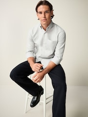 Light Grey Waffle Texture Single Cuff Shirt - Image 2 of 8