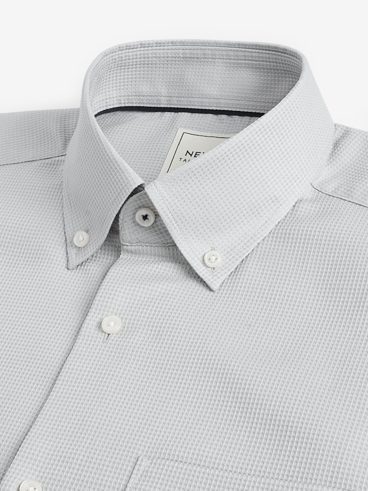 Light Grey Waffle Texture Single Cuff Shirt - Image 8 of 8