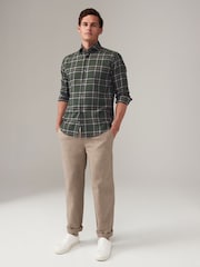 Black Watch Tartan Brushed 100% Cotton Flannel Shirt - Image 2 of 7