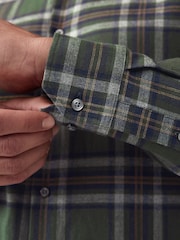 Black Watch Tartan Brushed 100% Cotton Flannel Shirt - Image 4 of 7