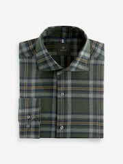 Black Watch Tartan Brushed 100% Cotton Flannel Shirt - Image 5 of 7