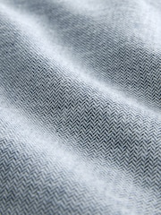 Blue Textured Regular Fit Brushed Flannel 100% Cotton Shirt - Image 8 of 8