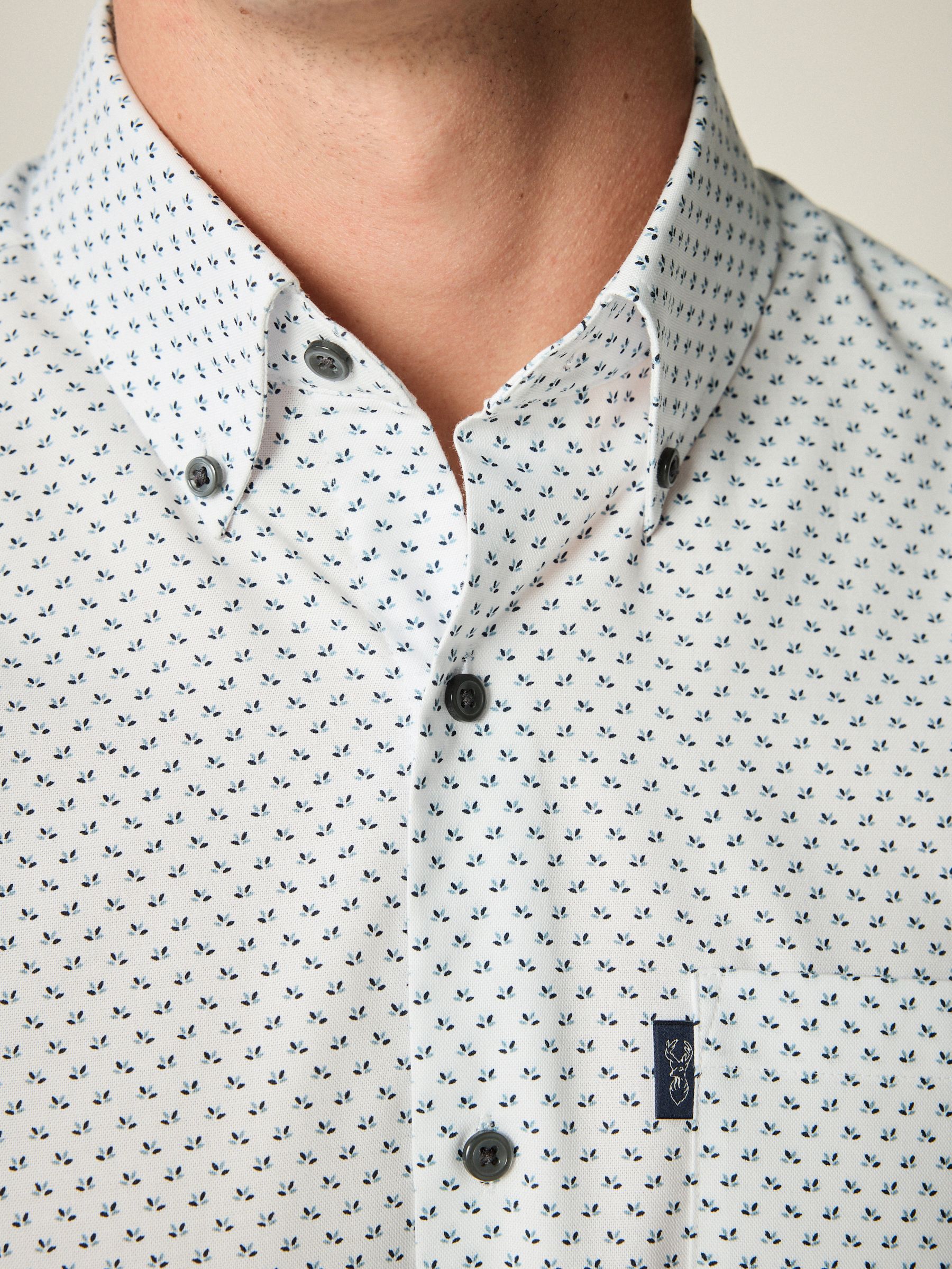 Buy White/Blue Dot Regular Fit Easy Iron Button Down Oxford Shirt from the  Next UK online shop