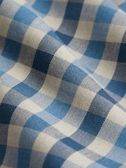 Blue/Charcoal Grey Marl Gingham Regular Fit Easy Iron Long Sleeve Single Cuff Oxford Shirt - Image 8 of 8