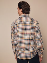 Neutral Brown Brushed 100% Cotton Flannel Shirt - Image 2 of 7
