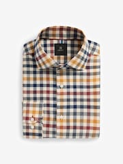 Neutral Brown Brushed 100% Cotton Flannel Shirt - Image 5 of 7