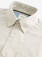 Neutral Brown Easy Care Short Sleeve Royal Oxford Shirt - Image 6 of 7