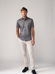 Navy Blue Chain Printed Short Sleeve Shirt - Image 2 of 7