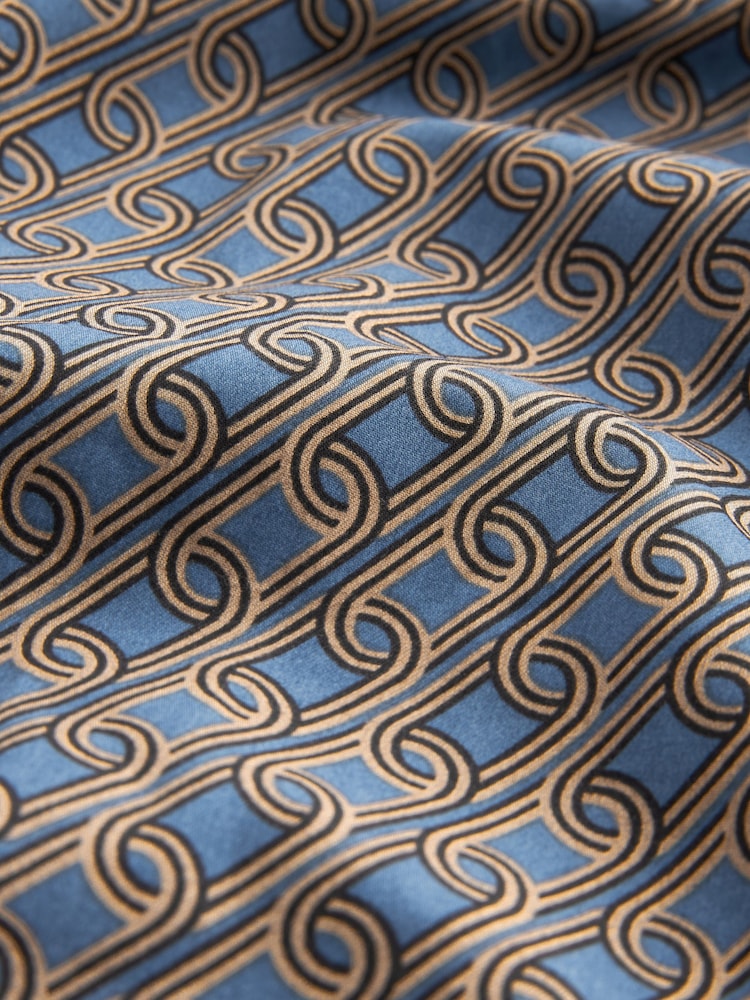 Navy Blue Chain Printed Short Sleeve Shirt - Image 7 of 7