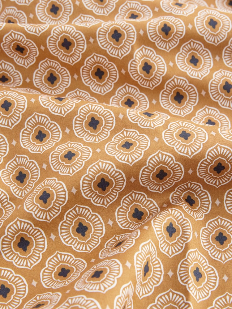 Neutral Brown Geometric Printed Short Sleeve Shirt - Image 7 of 7