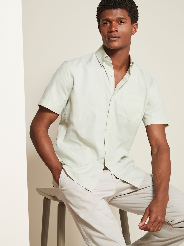 Green Easy Care Short Sleeve Royal Oxford Shirt - Image 1 of 6
