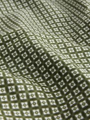 Moss Green Geometric Printed Short Sleeve Shirt - Image 8 of 8