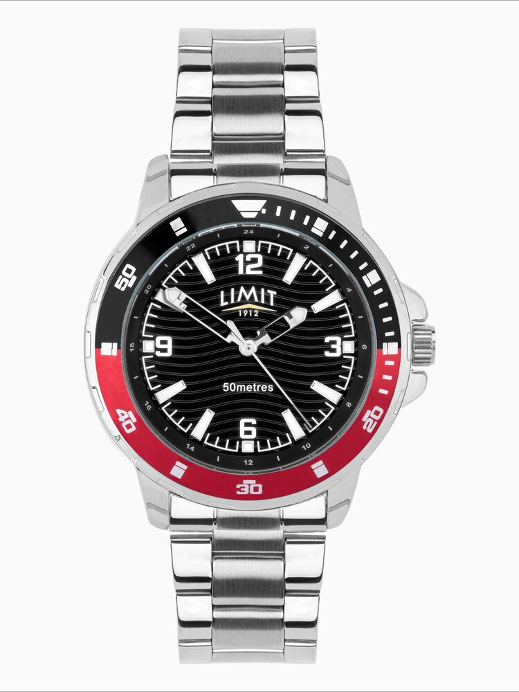 Limit Silver 42mm Mens Round Silver Analogue Watch with Silver Bracelet - Image 1 of 4