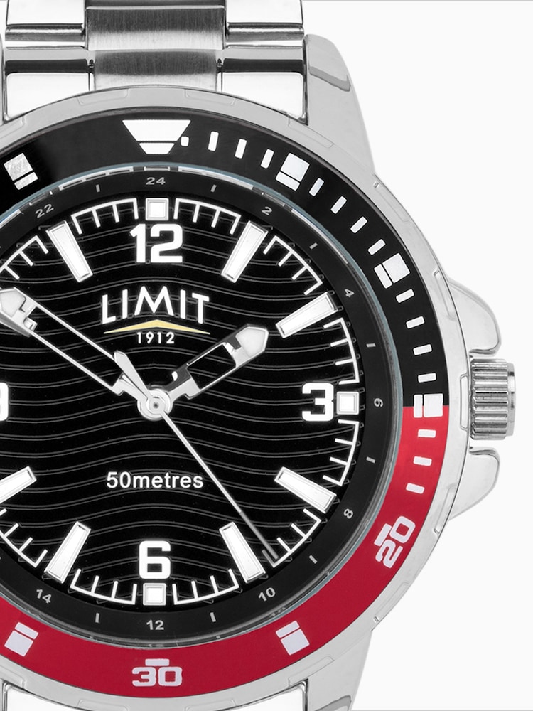 Limit Silver 42mm Mens Round Silver Analogue Watch with Silver Bracelet - Image 4 of 4