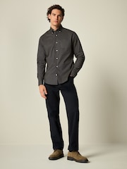 Navy Blue/Yellow Gold Honeycomb Regular Fit Easy Iron Button Down Oxford Shirt - Image 1 of 7