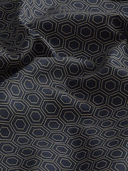 Navy Blue/Yellow Gold Honeycomb Regular Fit Easy Iron Button Down Oxford Shirt - Image 7 of 7