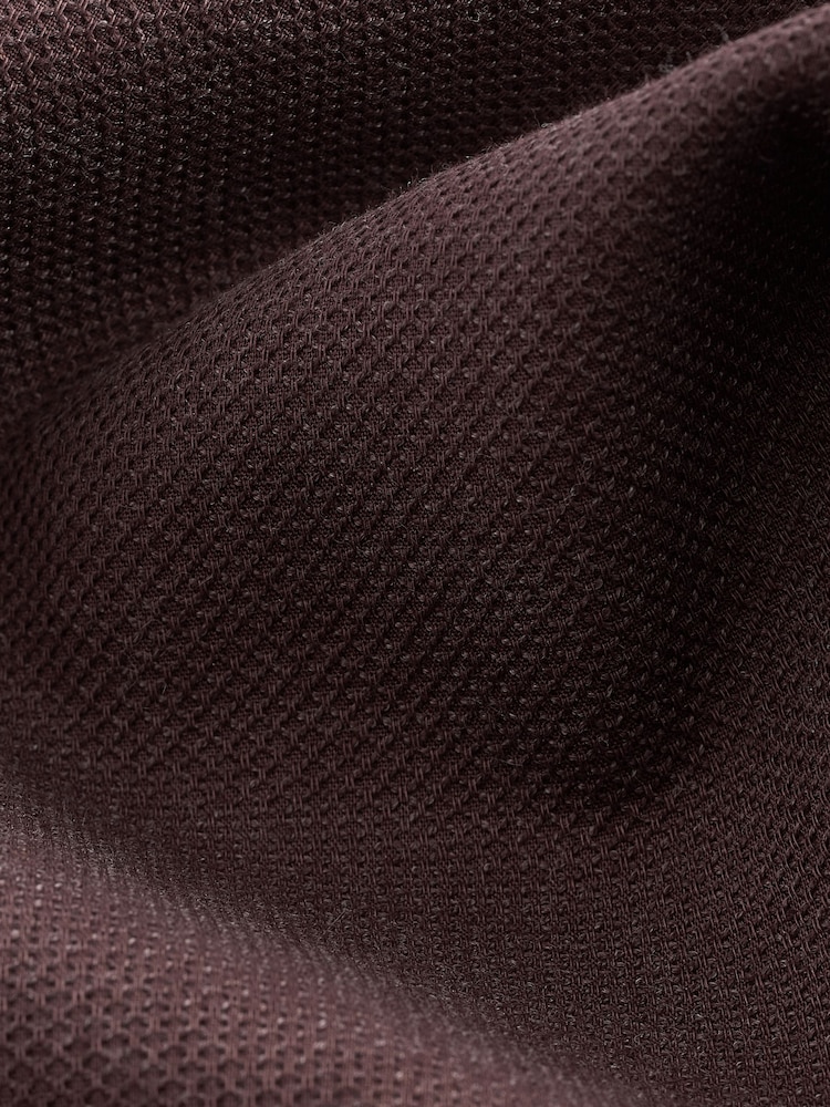 Chocolate Brown Regular Fit Textured Single Cuff Shirt With Cutaway Collar - Image 7 of 8
