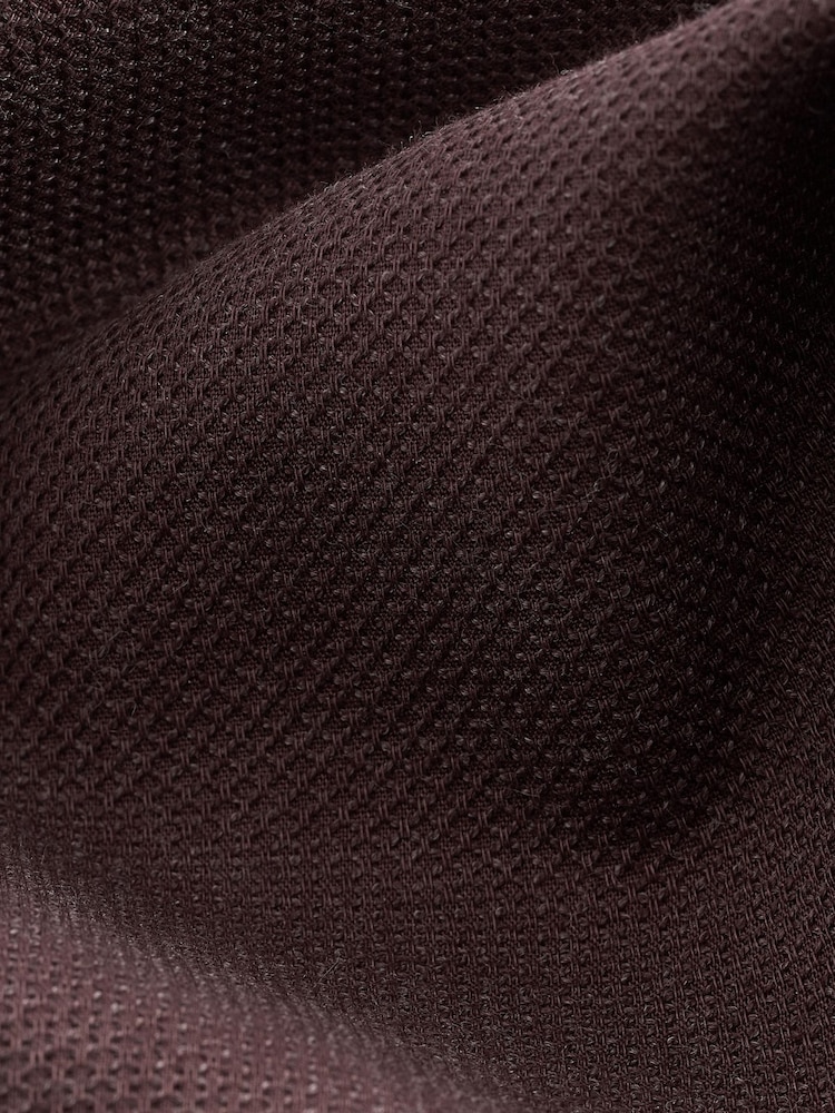 Chocolate Brown Regular Fit Textured Single Cuff Shirt With Cutaway Collar - Image 8 of 8