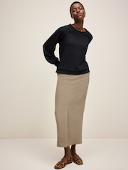 Brown / Khaki Twill Skirt - Image 1 of 6
