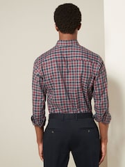Burgundy Red Melange Regular Fit Easy Iron Long Sleeve Single Cuff Oxford Shirt - Image 2 of 7