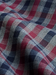 Burgundy Red Melange Regular Fit Easy Iron Long Sleeve Single Cuff Oxford Shirt - Image 7 of 7