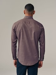 Damson Pink Marl Regular Fit Button Down Easy Iron Oxford Shirt - Image 3 of 6