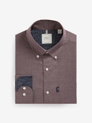 Damson Pink Marl Regular Fit Button Down Easy Iron Oxford Shirt - Image 6 of 6