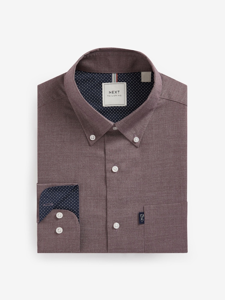 Damson Pink Marl - Оксфордская рубашка на пуговицах из легкой в уходе ткани - Изображение 6 из 6 Damson Pink Marl - Оксфордская рубашка на пуговицах из легкой в уходе ткани - Изображение 6 из 6