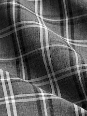Grey Check Regular Fit Easy Iron Long Sleeve Single Cuff Oxford Shirt - Image 7 of 7