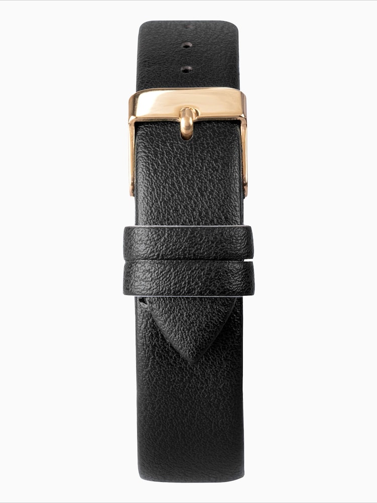 Limit Black 35mm Round Gold Analogue Watch with Black Strap - Image 2 of 4