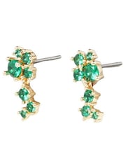 Oliver Bonas Green Zara Stem Stud Earrings - Image 1 of 6