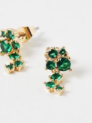 Oliver Bonas Green Zara Stem Stud Earrings - Image 5 of 6