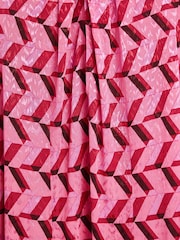 Oliver Bonas Pink Geometric Knot Front Midi Dress - Image 8 of 8