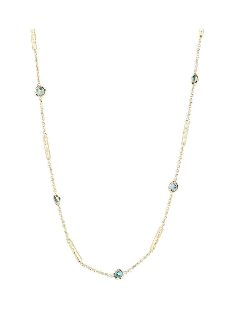 Oliver Bonas Green Katelyn Tourmaline & Bar Gold Plated Chain Necklace - Image 1 of 5 Oliver Bonas Green Katelyn Tourmaline & Bar Gold Plated Chain Necklace - Image 1 of 5