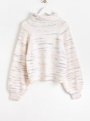 Oliver Bonas Cream Nepped Roll Neck Knitted Jumper - Image 5 of 8