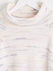 Oliver Bonas Cream Nepped Roll Neck Knitted Jumper - Image 7 of 8