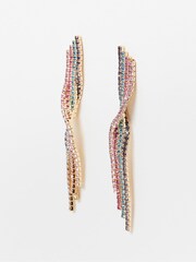 Oliver Bonas Gold Tone Serafina Multi Twisted Tassel Earrings - Image 2 of 6