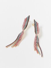 Oliver Bonas Gold Tone Serafina Multi Twisted Tassel Earrings - Image 3 of 6