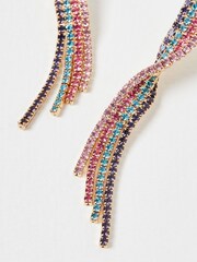 Oliver Bonas Gold Tone Serafina Multi Twisted Tassel Earrings - Image 4 of 6