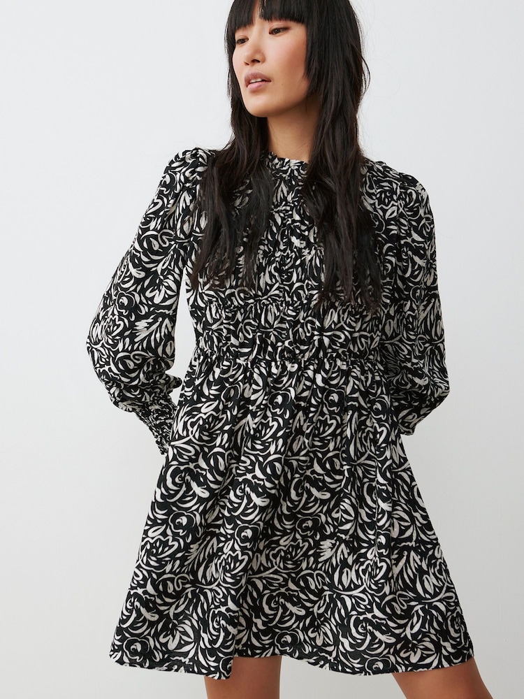 Oliver Bonas Black Swirl Mini Dress - Image 1 of 8