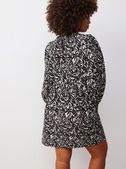 Oliver Bonas Black Swirl Mini Dress - Image 2 of 8