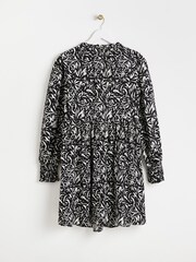 Oliver Bonas Black Swirl Mini Dress - Image 5 of 8