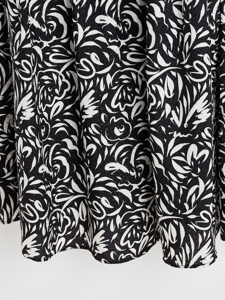 Oliver Bonas Black Swirl Mini Dress - Image 8 of 8