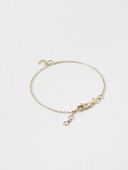 Oliver Bonas Gold Plated/Green Adinia Crescent Moon Chain Bracelet - Image 2 of 6
